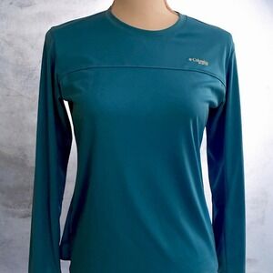 Columbia PFG Long Sleeve Omni-Shade‎ women's Teal UPF 50 size XS Sun shirt